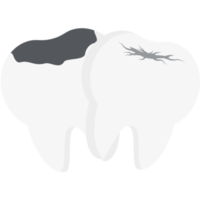 Duplo dente quebrado cavidade rachado dentes png