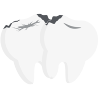 Duplo dente quebrado cavidade rachado dentes png