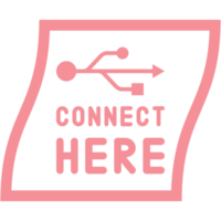 Connect here USB flash disk drive logo symbol png