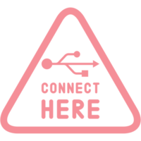 Connect here USB flash disk drive logo symbol png