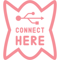 Connect here USB flash disk drive logo symbol png