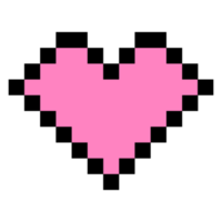 estetisk 8 bit hjärta kärlek logotyp symbol png