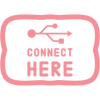 Connect here USB flash disk drive logo symbol png