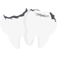 Duplo dente quebrado cavidade rachado dentes png