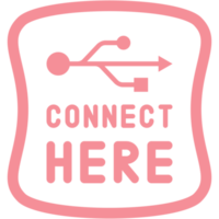 Connect here USB flash disk drive logo symbol png