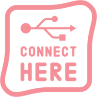 Connect here USB flash disk drive logo symbol png
