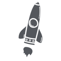 Black White Space Rocket Doodle Space Wars png