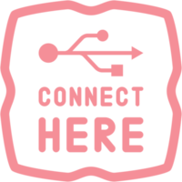 Connect here USB flash disk drive logo symbol png