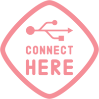 Connect here USB flash disk drive logo symbol png