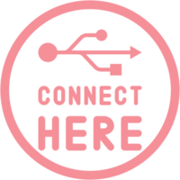 Connect here USB flash disk drive logo symbol png