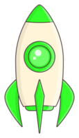grön raket objekt klistermärke png