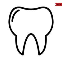 tooth line icon vector