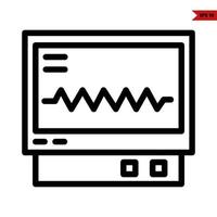 beat in monitor line icon vector