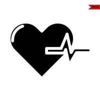 heart beat glyph icon vector