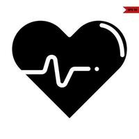 heart beat glyph icon vector