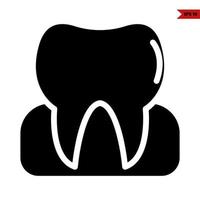 tooth glyph icon vector