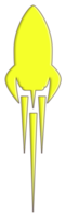 amarelo foguete ícone adesivo png