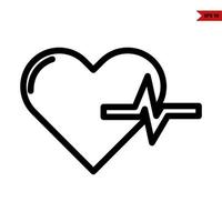 heart beat line icon vector