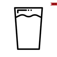vaso bebida línea icono vector