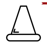 traffic cone line icon vector