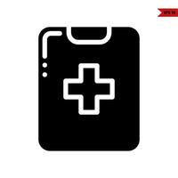 medicine in clipboard glyph icon vector