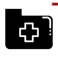 medicine in file glyph icon vector