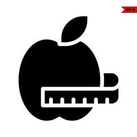 icono de glifo de manzana vector