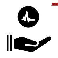 beat in button in over hand glyph icon vector