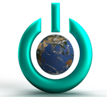 empujar botón controlar verde azul degradado elemento tierra mundo planeta global mapa icono símbolo decoración ornamento salvar tierra mundo salud cuidado ecología ambiente natural tecnología orgánico.3d hacer
