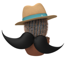 canto bigode Preto cor chapéu símbolo México sombrio cultura religião celebração festival maionese carnaval latim nacional hispânico independência país Pimenta objeto instrumento festa.3d render png