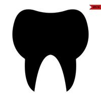 Tooth glyph icon vector
