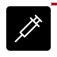 Injection in frame glyph icon vector