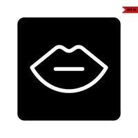 Mouth in frame glyph icon vector