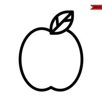 apple line icon vector