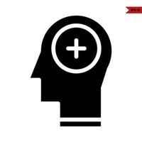 plus in button with in head a person glyph icon vector