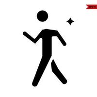 person with sparkle glyph icon vector