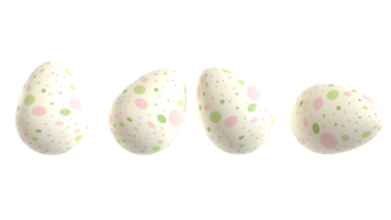 Easter eggs on isolated background. 3D render. png