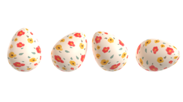 Easter eggs on isolated background. 3D render. png