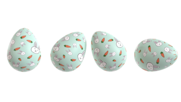 Easter eggs on isolated background. 3D render. png