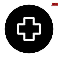 Medicine in button glyph icon vector