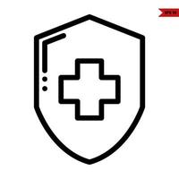 medicine in shield line icon vector