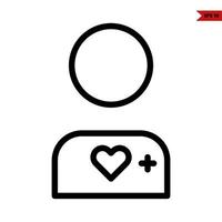 heart with medicine in person line icon vector