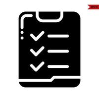 paper document in clipboard glyph icon vector