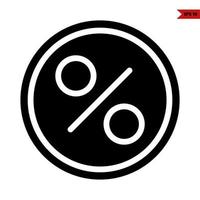 percent in button glyph icon vector