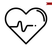 heart beat line icon vector