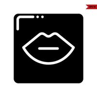 mouth in frame glyph icon vector