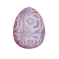 Easter egg with blue floral texture png