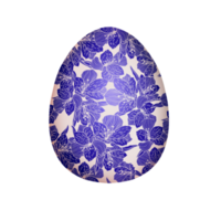 Easter egg with blue flower texture png