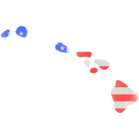 watercolor painting of hawaii state map. png