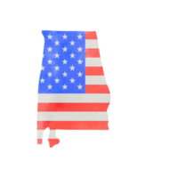 aguarela pintura do Alabama Estado mapa. png